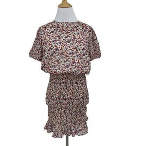 Urban Outfitters Floral Dress Women's Size S Short Sleeve Smocked Mini Skirt